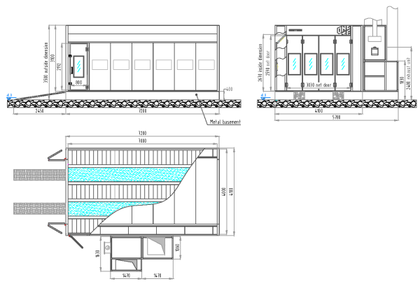 Pro spray booth 7 x 4 x 2.67 m