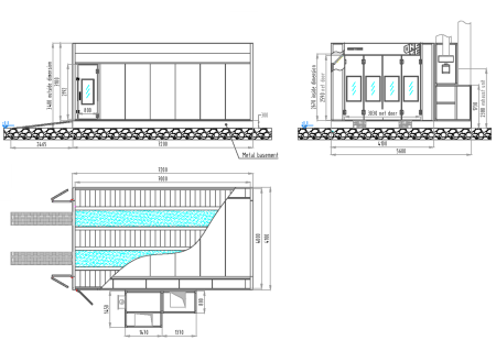 Basic spray booth 7 x 4 x 2.67 m